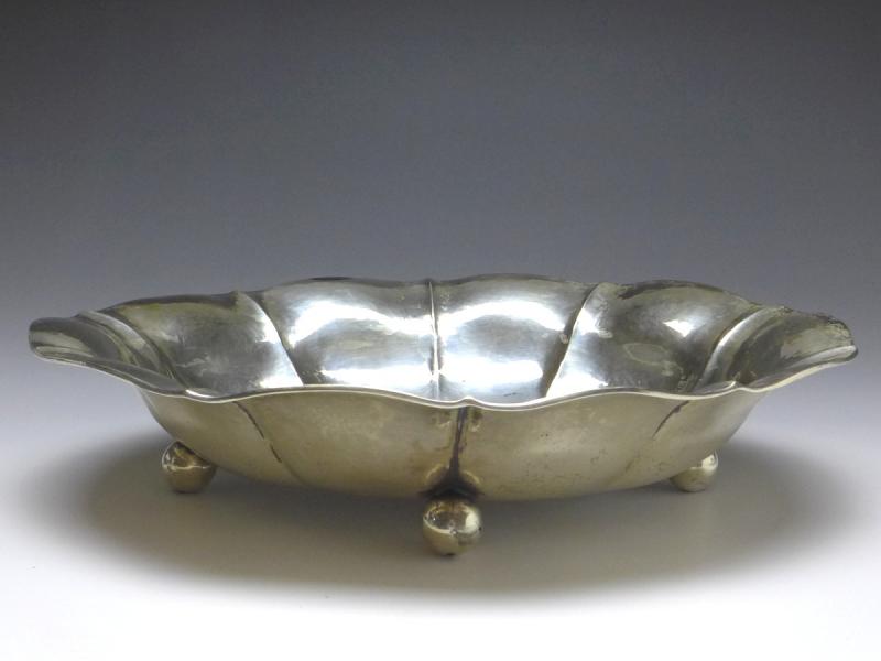 ovale Schale, Brotschale, 800er Silber, 26 x 21 cm, 329 g