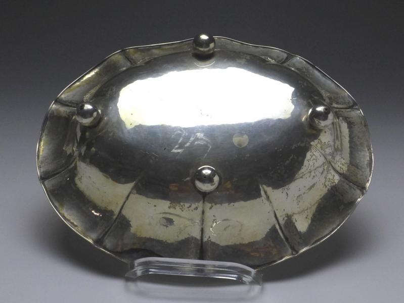 ovale Schale, Brotschale, 800er Silber, 26 x 21 cm, 329 g
