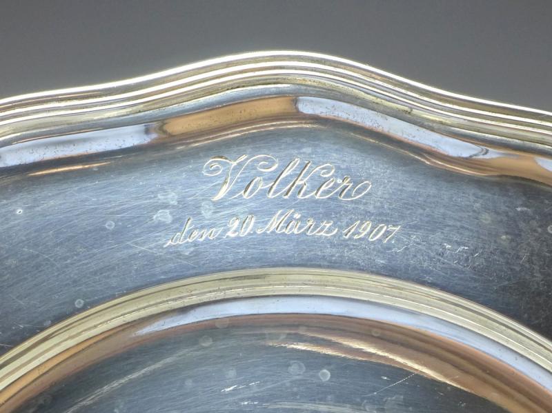 Platzteller, Teller, Gebr. Friedländer, Berlin, 800er Silber, D: 24 cm, 332 g