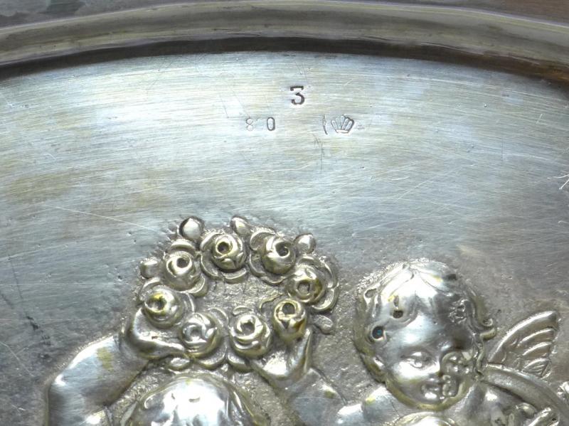 ovale Schale, Korbschale, 800er Silber, 33 x 25,5 cm, 395 g