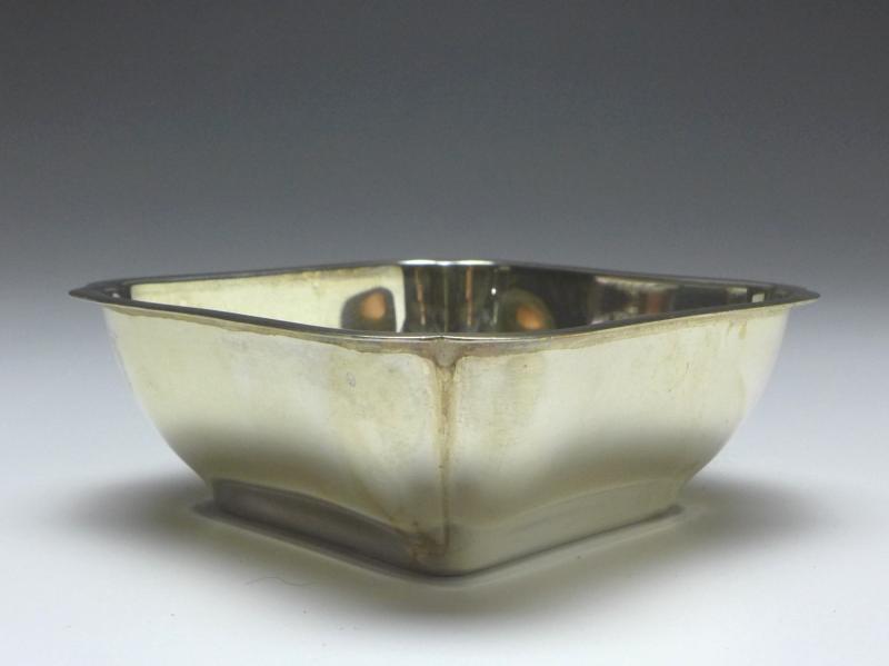 Zuckerschale, eckiges Schälchen, Schale, Wilkens, Bremen, 830er Silber, 83 g
