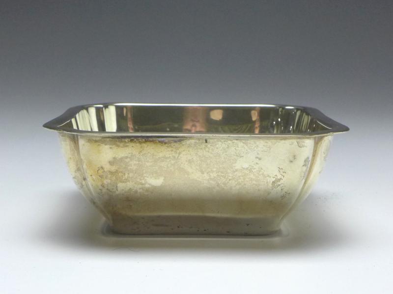 Zuckerschale, eckiges Schälchen, Schale, Wilkens, Bremen, 830er Silber, 83 g