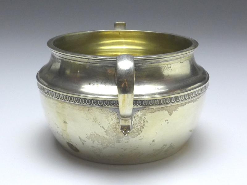 Kaffeekern 3-tlg.: Kanne, Zuckerschale, Gießer, Koch & Bergfeld, Bremen, 800er Silber, 1015 g