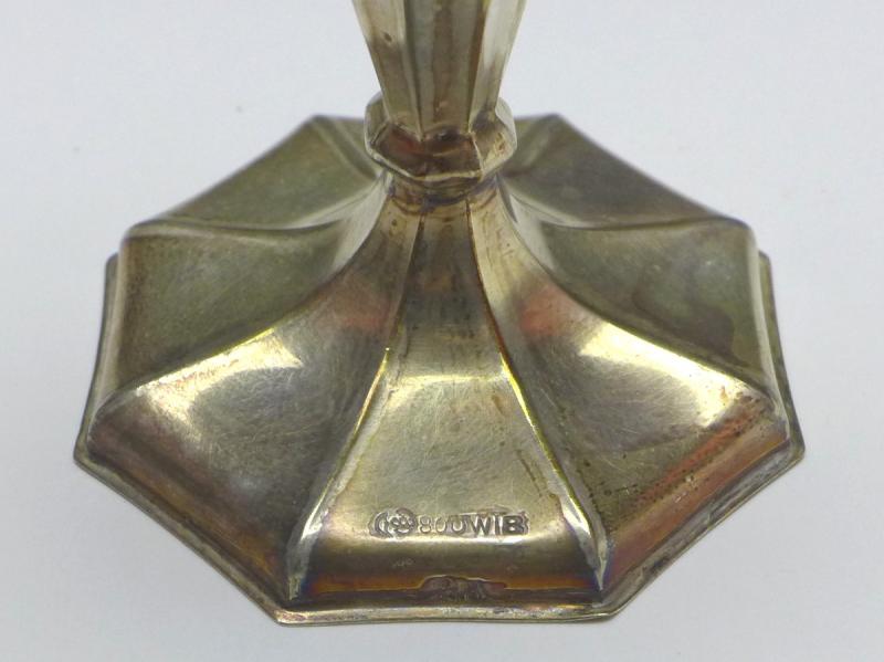 kleine Vase, WTB, Wilhelm Binder, Schwäbisch Gmünd, 800 Silber, H: 14 cm, 42 g