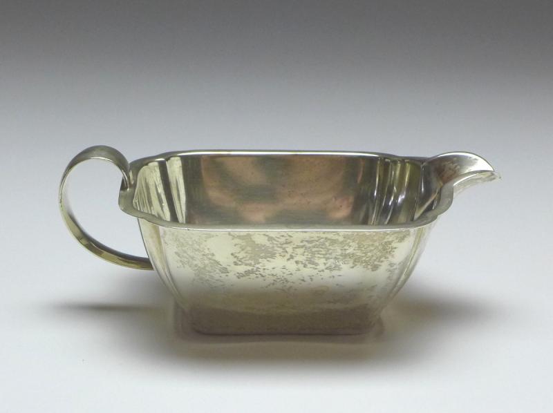 Gießer, Sauciere mit Henkel, Wilkens Bremen, 830er Silber, B: 13 cm, 92 g