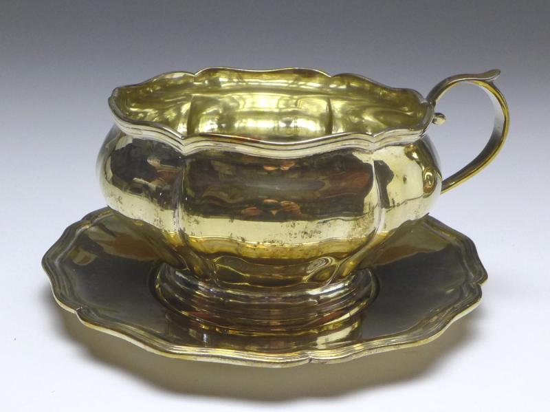 3x Teetasse kpl., Rozet & Fischmeister, Wien, 1872-1922, 800er Silber, 997 g