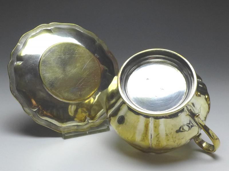 3x Teetasse kpl., Rozet & Fischmeister, Wien, 1872-1922, 800er Silber, 997 g