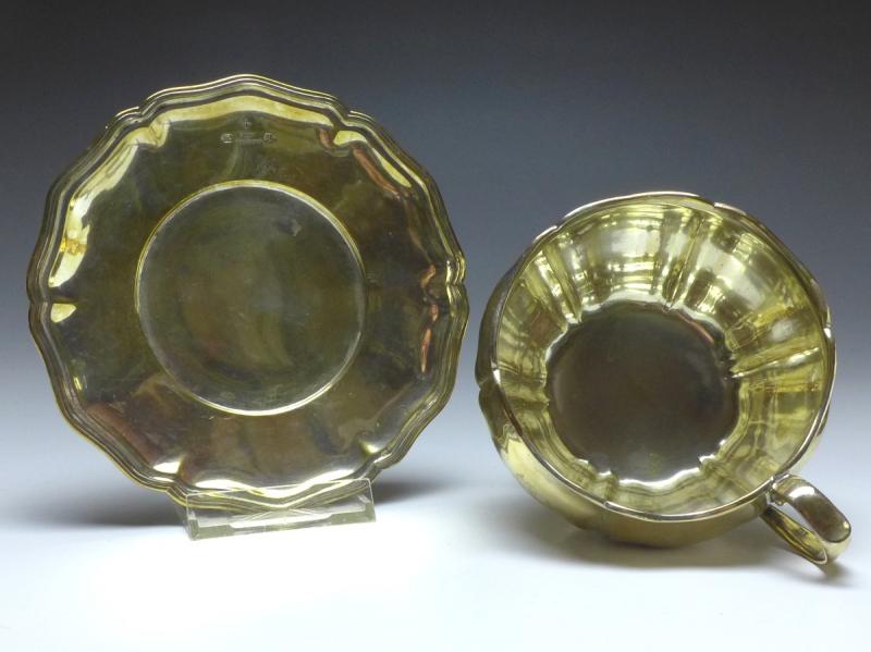 3x Teetasse kpl., Rozet & Fischmeister, Wien, 1872-1922, 800er Silber, 997 g