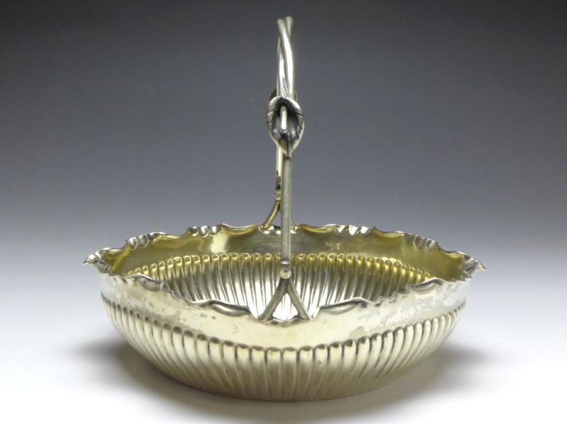 eckige Schale mit Henkel, Obstkorb, WTB, Wilhelm Binder, Schwäbisch Gmünd, 800er Silber, D: 21,5 cm, 310 g