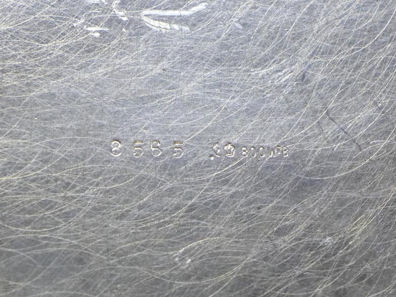 eckige Schale mit Henkel, Obstkorb, WTB, Wilhelm Binder, Schwäbisch Gmünd, 800er Silber, D: 21,5 cm, 310 g