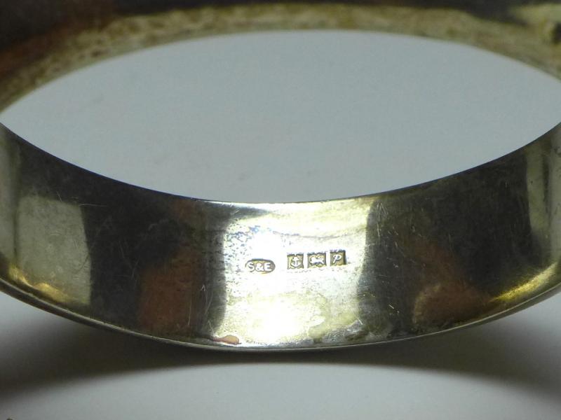 Armreif, S&E, Birmingham, 1964, 925er Silber, B: 15 mm,  25 g