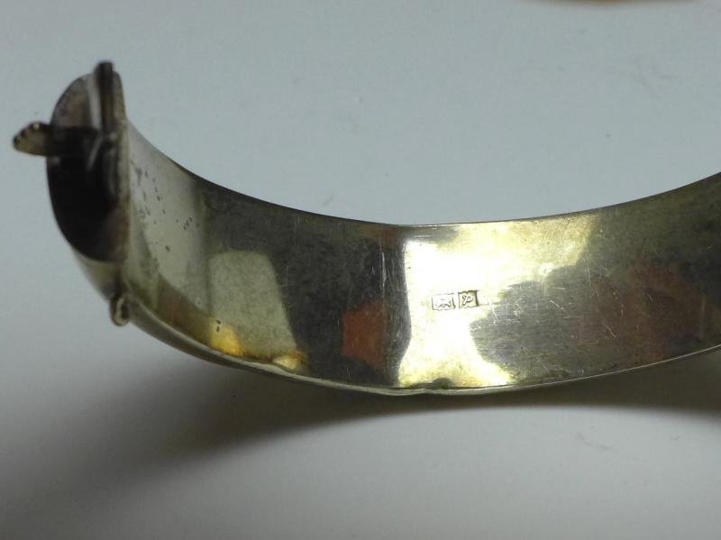 Armreif, S&E, Birmingham, 1964, 925er Silber, B: 15 mm,  25 g