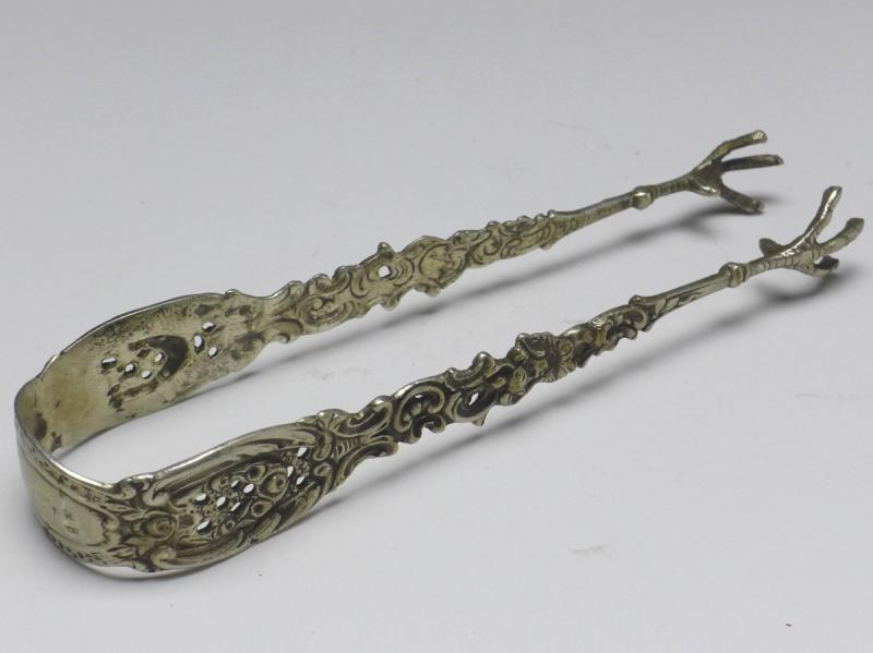 große Zuckerzange, 800er Silber, L: 13 cm, 36 g
