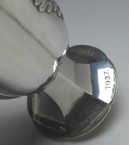 kannelierter Kelch, Becher, Fußbecher, 1927, E. Sieder, 925er Sterling Silber, H: 13,5 cm, 180 g
