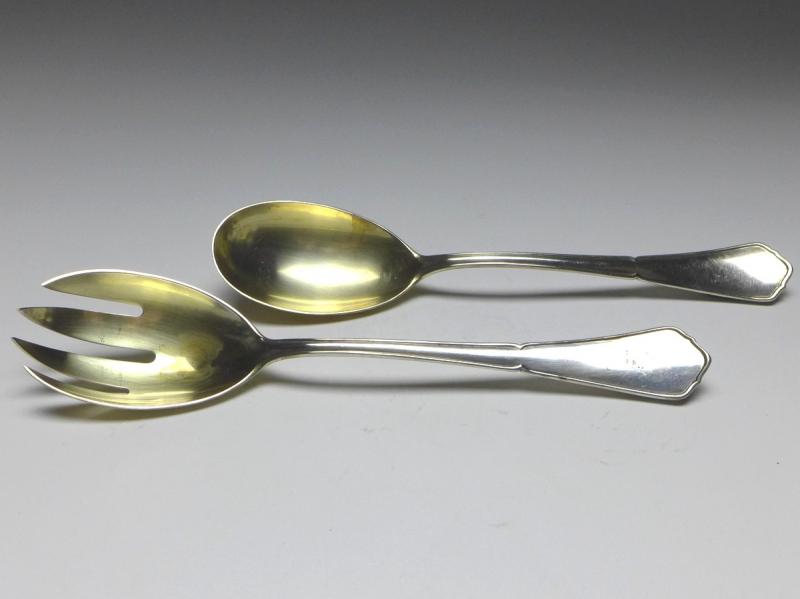 Salatbesteck, 2-teilig, WTB, Wilhelm Binder, Schwäbisch Gmünd, 800 Silber, L: 21,5 cm, 137 g