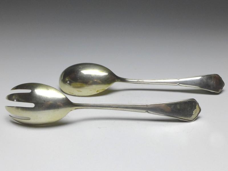 Salatbesteck, 2-teilig, WTB, Wilhelm Binder, Schwäbisch Gmünd, 800 Silber, L: 21,5 cm, 137 g