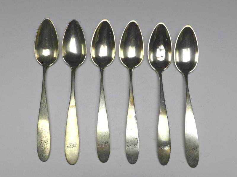 5x Löffel, Teelöffel, Kaffeelöffel, 13 Lot | 821,5er Silber, L: 15 cm