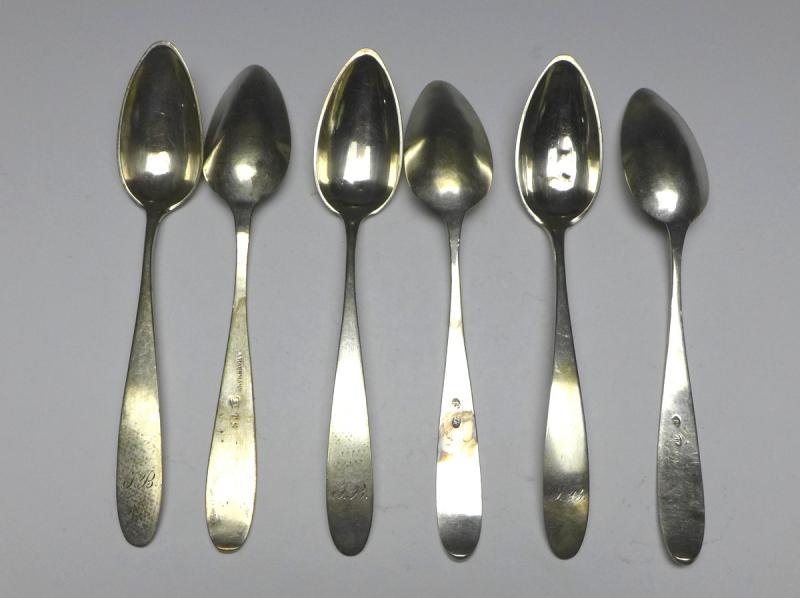 5x Löffel, Teelöffel, Kaffeelöffel, 13 Lot | 821,5er Silber, L: 15 cm