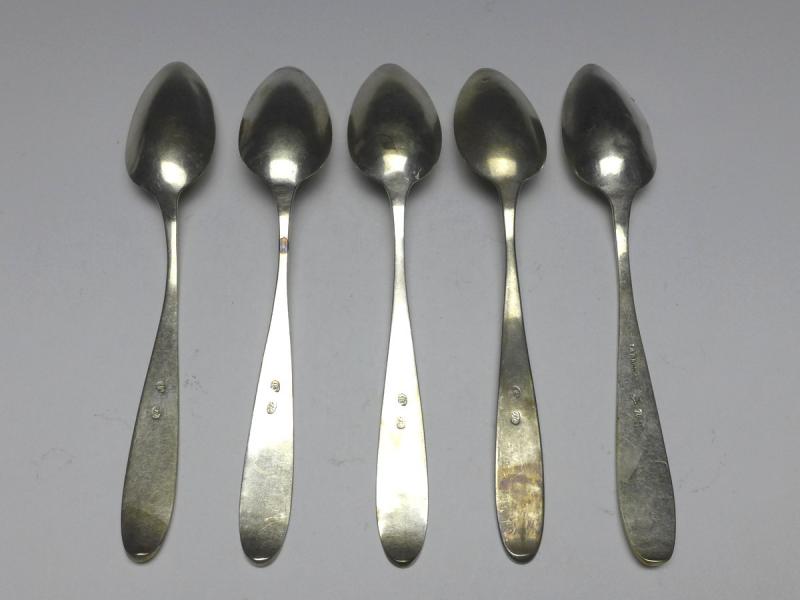 5x Löffel, Teelöffel, Kaffeelöffel, 13 Lot | 821,5er Silber, L: 15 cm
