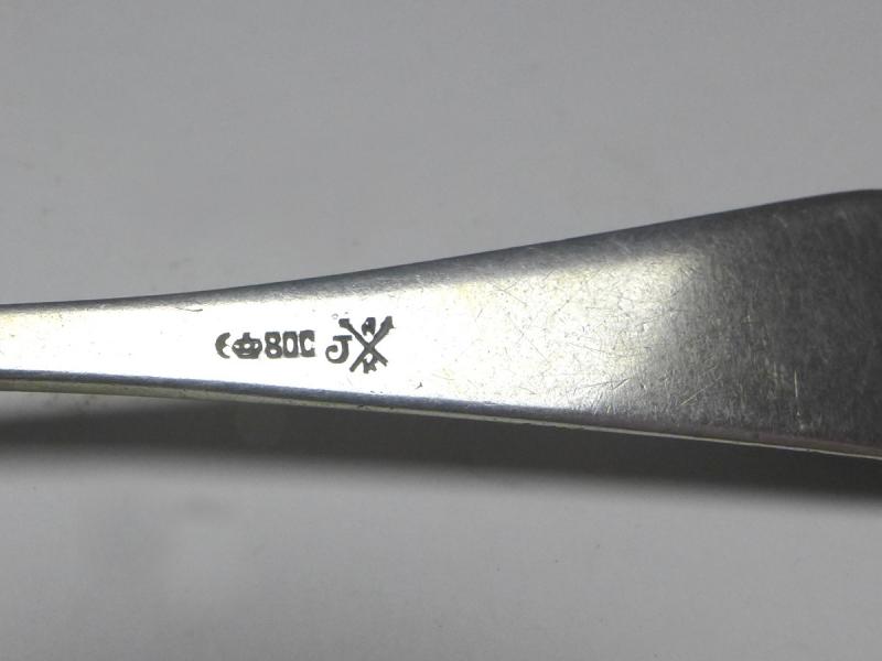 6x Löffel, Teelöffel, Kaffeelöffel, 800er Silber, L: 13 cm