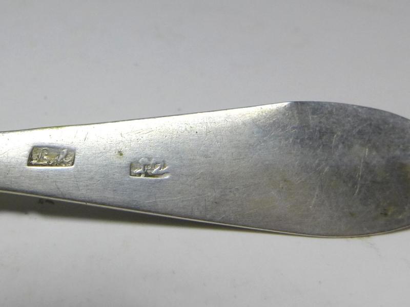 Löffel eckig, Gewürzlöffel, 12 Lot | 750er Silber, L: 11,8 cm