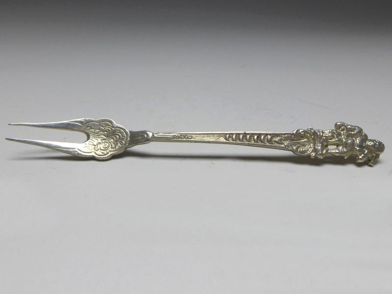 Aufschnittgabel, 800er Silber, L: 12,5 cm
