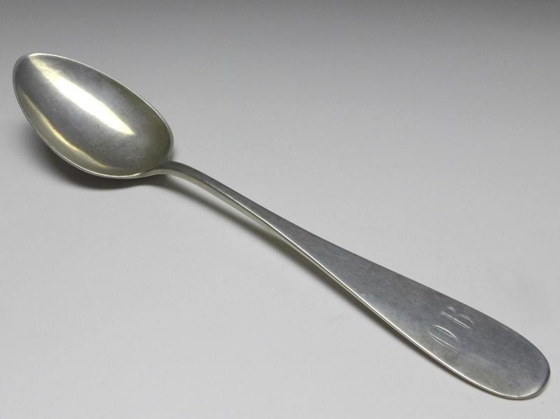 1x Suppenlöffel, Löffel, 19. Jh., 800er Silber, F. Breuer, L: 21,5 cm