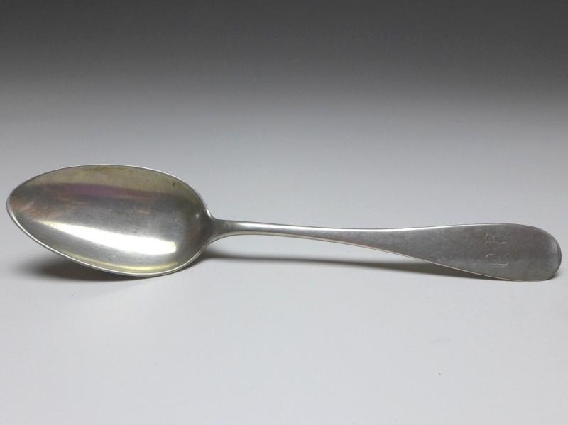1x Suppenlöffel, Löffel, 19. Jh., 800er Silber, F. Breuer, L: 21,5 cm