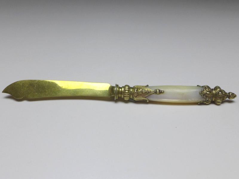 5x Obstmesser, 800er Silber vergoldet, 1872-1922, Wien, Österreich, L: 19 cm