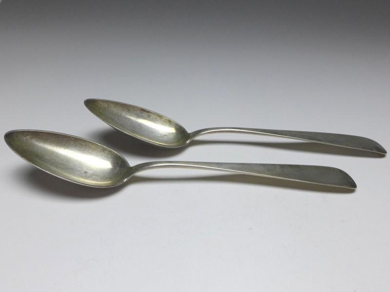 2x Suppenlöffel, Löffel, Silber, 19. Jh., C. Lankenbeck, L: 23,5 cm
