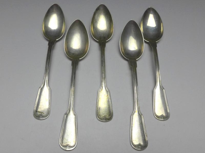 5x Löffel, Kaffeelöffel, Teelöffel, 800er Silber, Knewitz, L: 15 cm