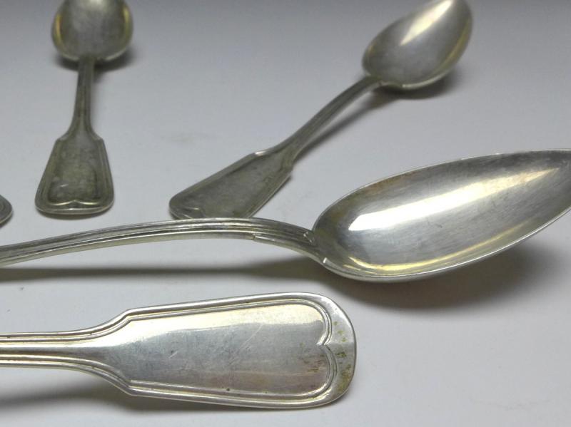 5x Löffel, Kaffeelöffel, Teelöffel, 800er Silber, Knewitz, L: 15 cm