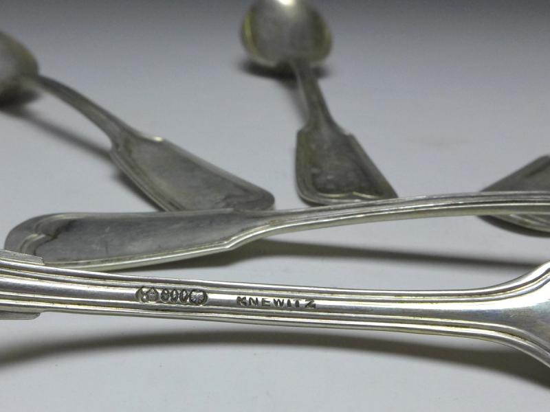 5x Löffel, Kaffeelöffel, Teelöffel, 800er Silber, Knewitz, L: 15 cm