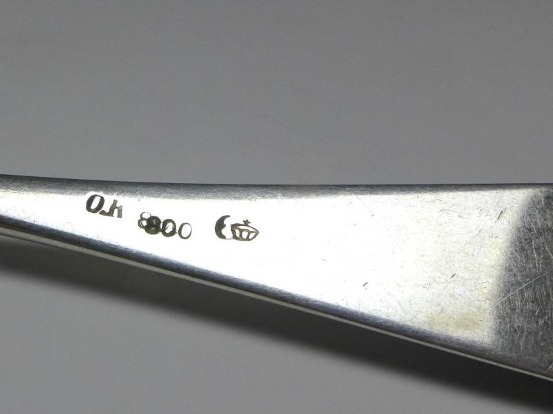 6x Löffel, Kaffeelöffel, Teelöffel, 800er Silber, O. K., L: 15 cm