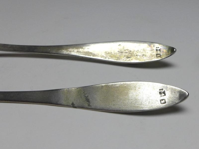 2x Löffel, Kaffeelöffel, Teelöffel, Silber, TK 1842, L: 13,3 cm