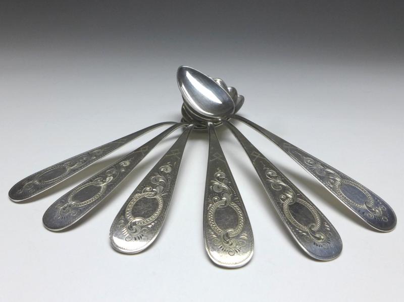 6x Löffel, Kaffeelöffel, Teelöffel, 800er Silber, Tittel, L: 15,3 cm