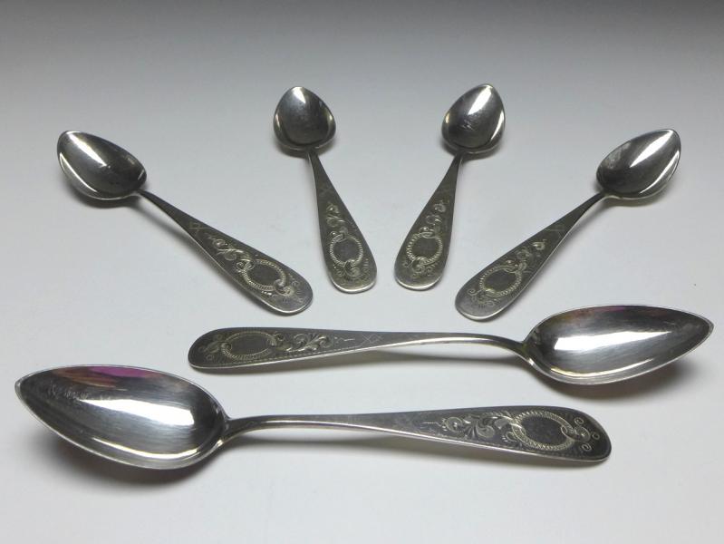 6x Löffel, Kaffeelöffel, Teelöffel, 800er Silber, Tittel, L: 15,3 cm