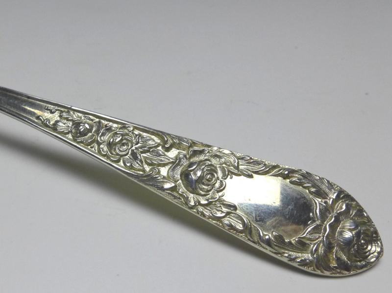 4x Teelöffel, Kaffeelöffel, Löffel, Dekor Rosen, 925er Sterling Silber, S. Kirk & Son, USA, L: 15 cm