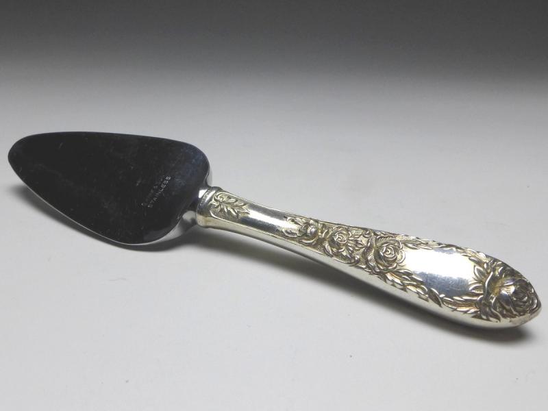 kleines Käsemesser, Messer, Dekor Rosen, 925er Sterling Silber, S. Kirk & Son, USA, L: 16,5 cm