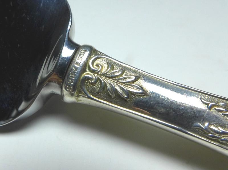 kleines Käsemesser, Messer, Dekor Rosen, 925er Sterling Silber, S. Kirk & Son, USA, L: 16,5 cm