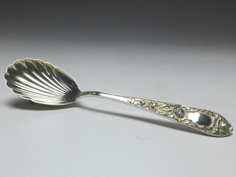Zuckerlöffel, Löffel, Dekor Rosen, 925er Sterling Silber, S. Kirk & Son, USA, L: 16 cm