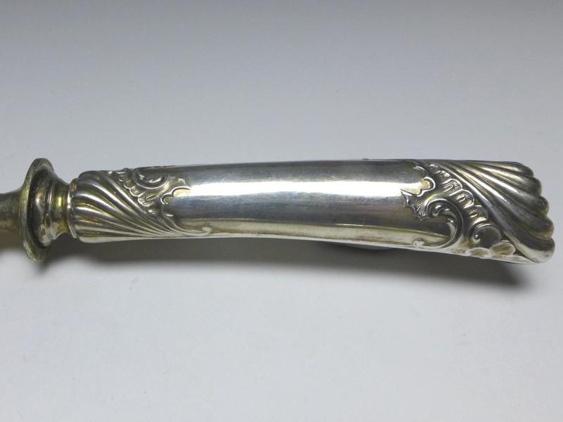 Tranchierbesteck 2-teilig, 800er Silber, Wilhelm Binder, Schwäbisch Gmünd, L: 29,5 | 25,5 cm