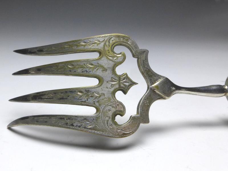 Tranchierbesteck 2-teilig, 800er Silber, Wilhelm Binder, Schwäbisch Gmünd, L: 29,5 | 25,5 cm