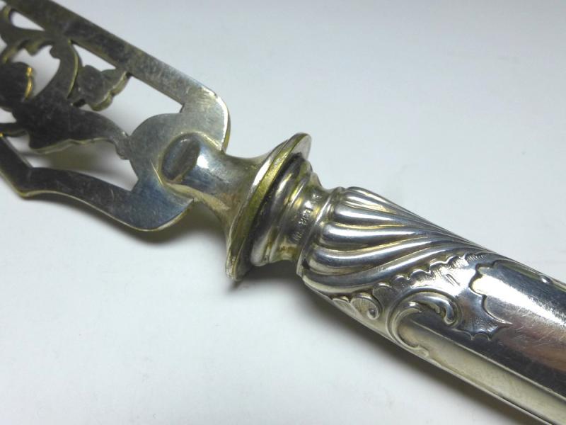 Tranchierbesteck 2-teilig, 800er Silber, Wilhelm Binder, Schwäbisch Gmünd, L: 29,5 | 25,5 cm