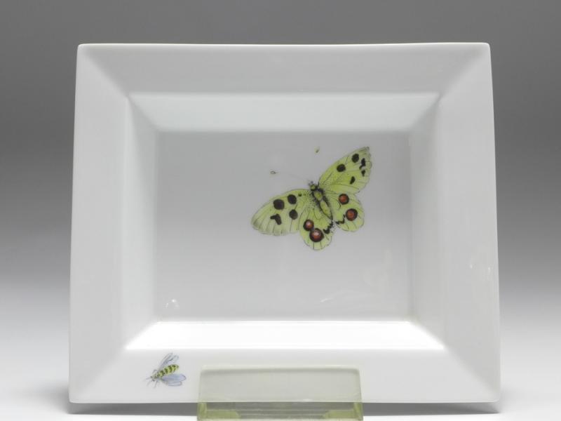 Vide-poche, Meissen, Insekten und Schmetterlinge, 13 x 16 cm