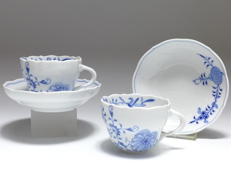 Set 2x Kaffeetasse, Meissen, Zwiebelmuster Style, V: 0,2 l.