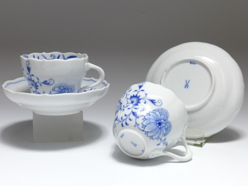 Set 2x Kaffeetasse, Meissen, Zwiebelmuster Style, V: 0,2 l.