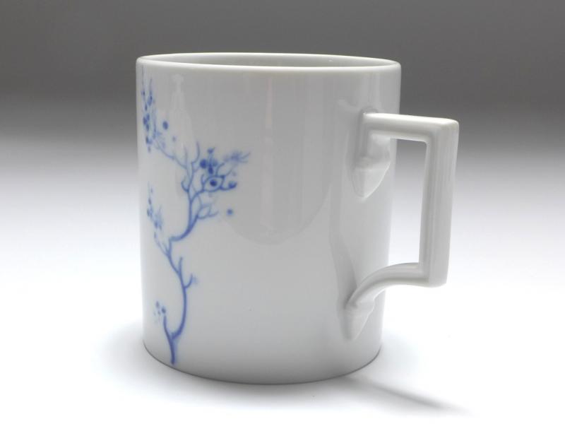 Kaffeebecher, Meissen, Blue Orchid, Form Berlin, H: 9 cm