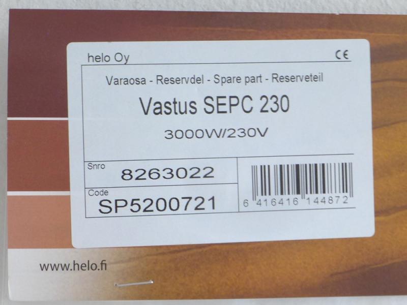 Heizstab SEPC 230, 3000 W (für 9 kW Himalaya)