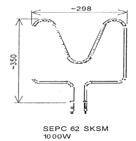 Heizstab helo SEPC 62, 1000 W (für 3 kW SKSM z. B. CUP helo Saunatec)